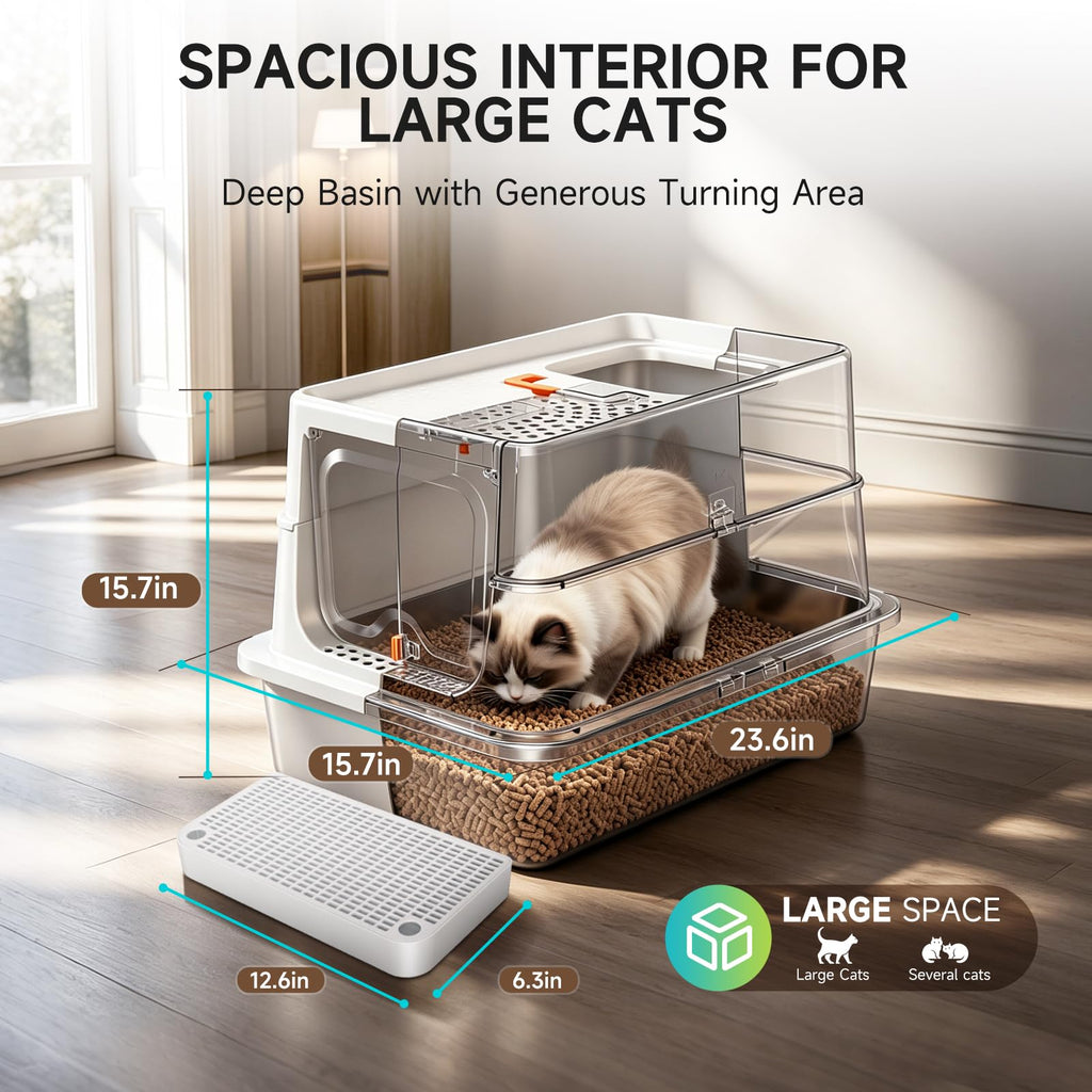 XL Stainless Steel Cat Litter Box H72554