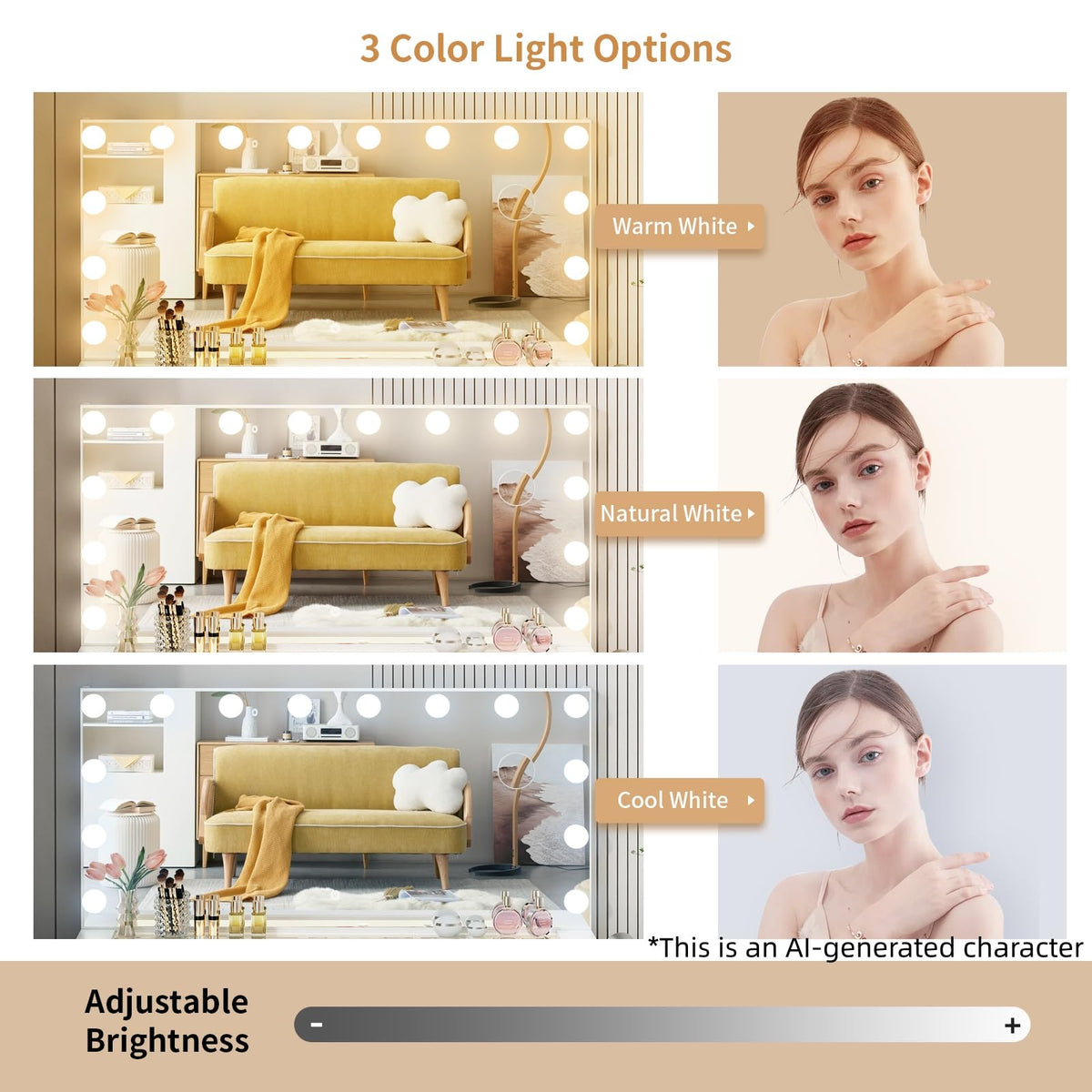 Vanity with Lighted Mirror Y7936