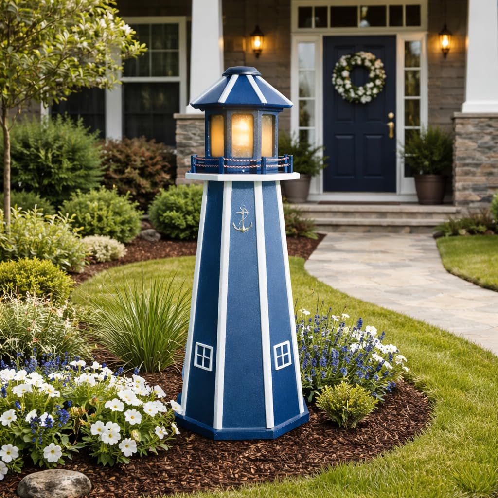 Navy 4ft Solar Lighthouse Q12210