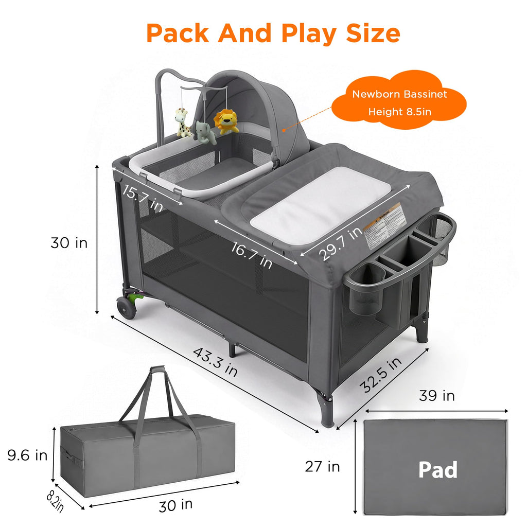 Pack and Play with Bassinet and Changing Table R9453