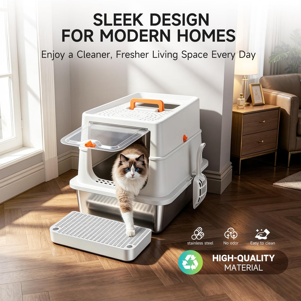 XL Stainless Steel Cat Litter Box H72554