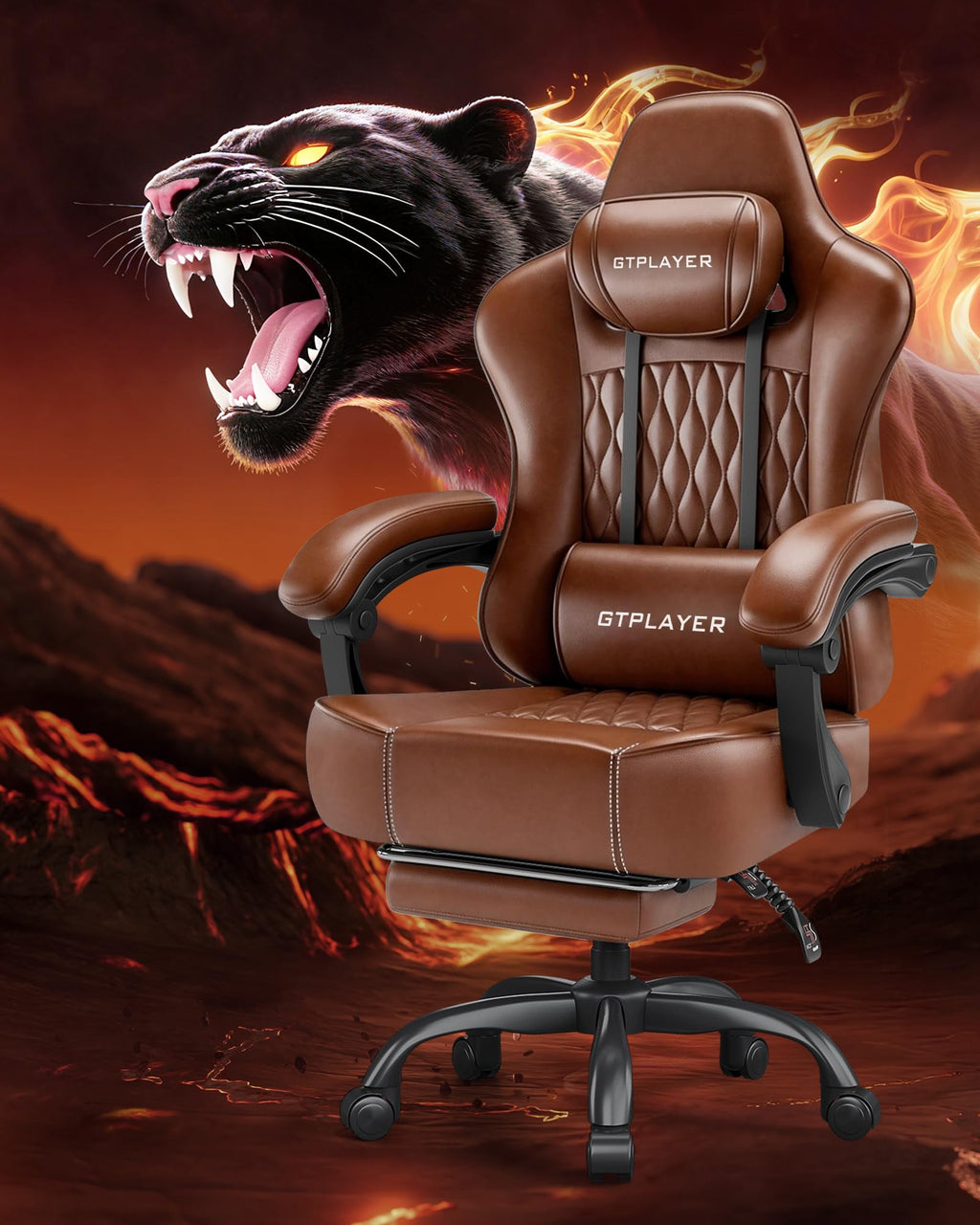 Big and Tall Gaming Chair with Footrest F335334