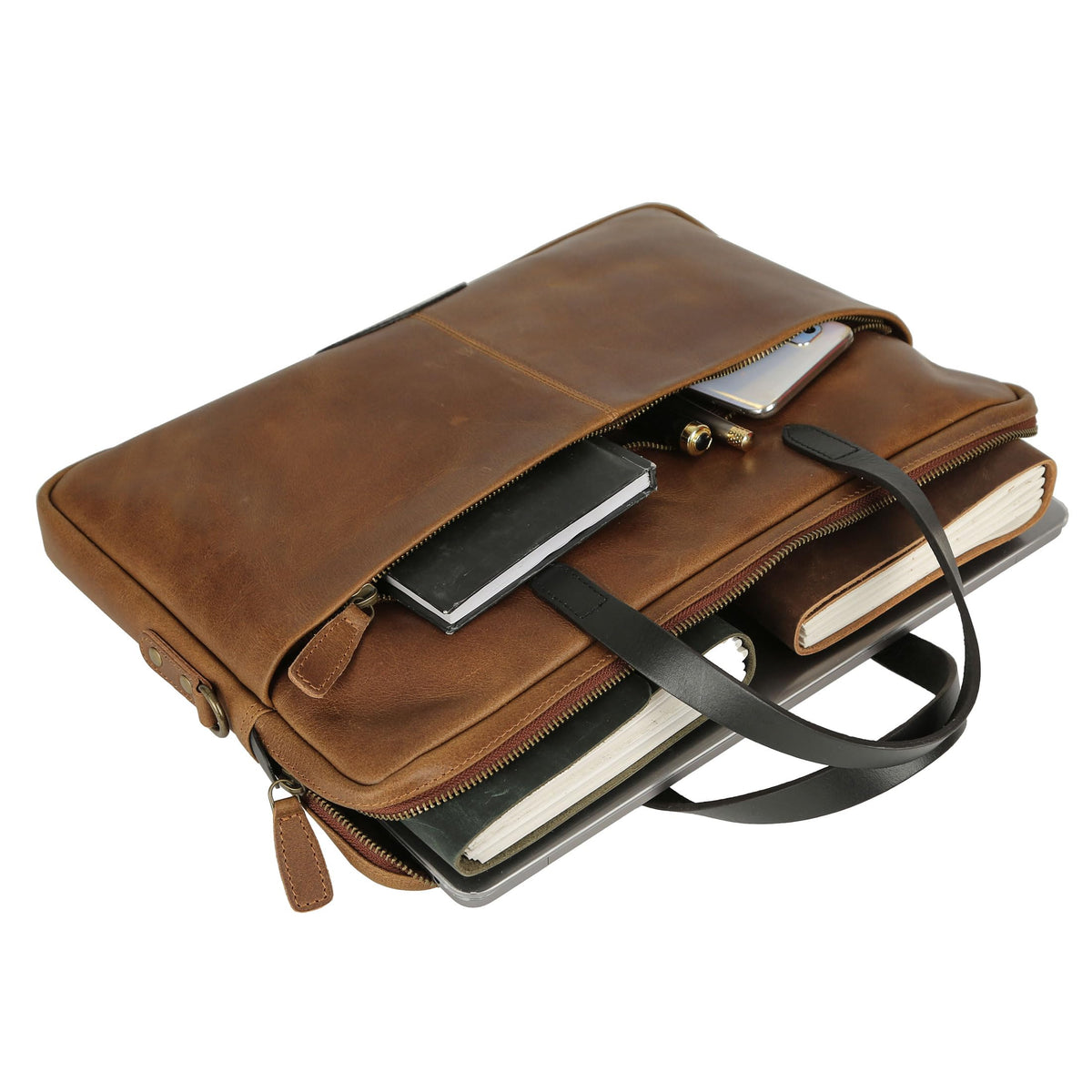 Leather Laptop Sleeve 15.5" with Shoulder Strap B74530