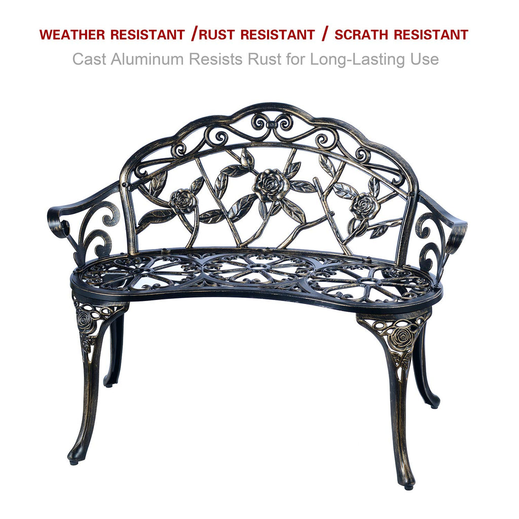 Cast Aluminum Patio Bench I972