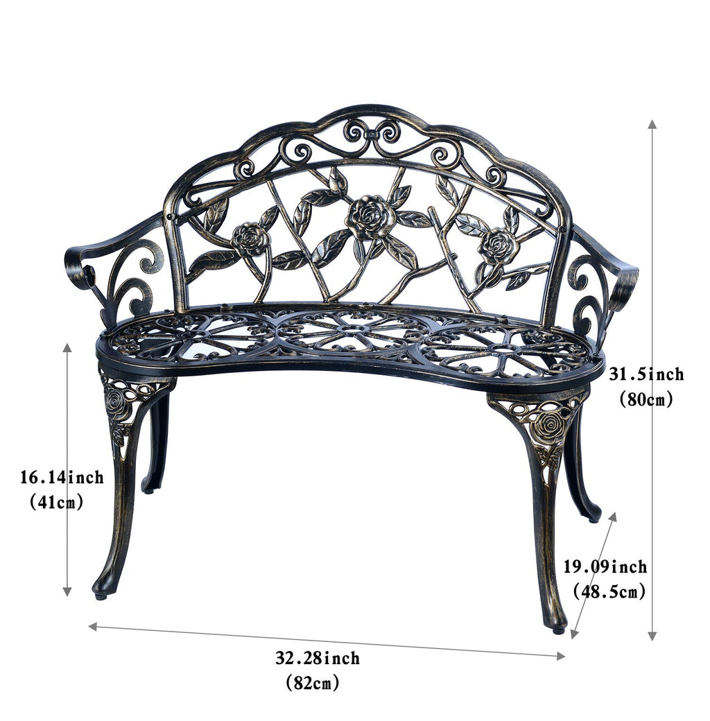 Cast Aluminum Patio Bench I972