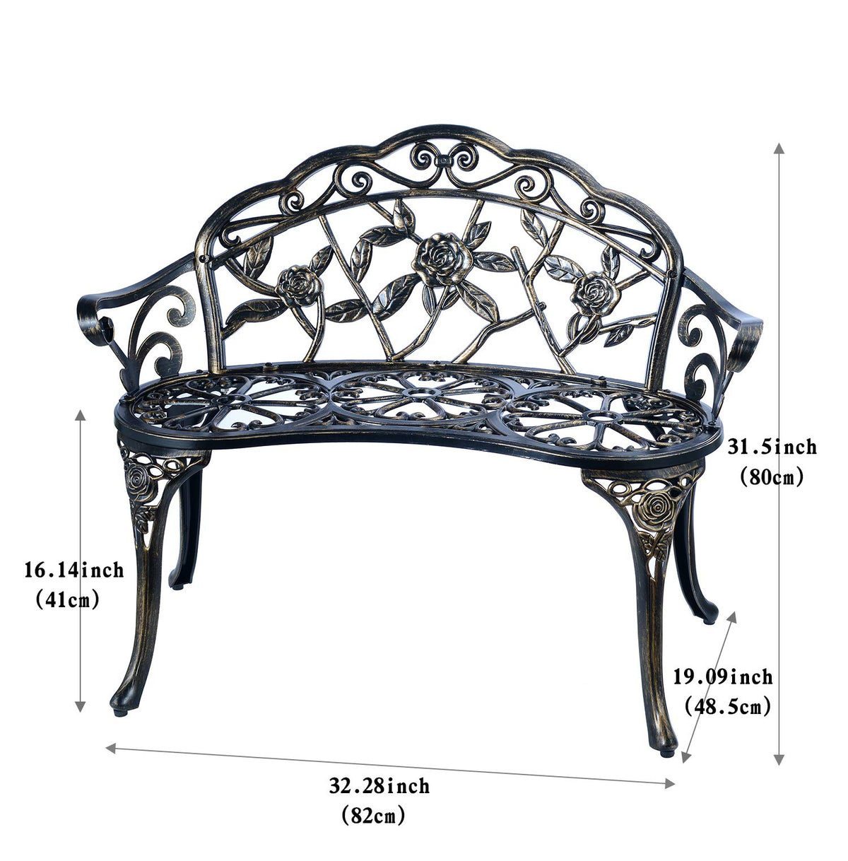 Cast Aluminum Patio Bench I972