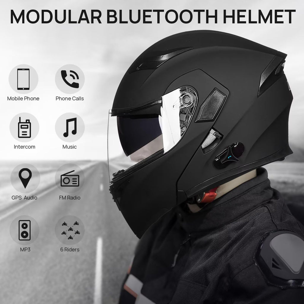 Bluetooth Modular Flip up Full Face Motorcycle Helmet G772052