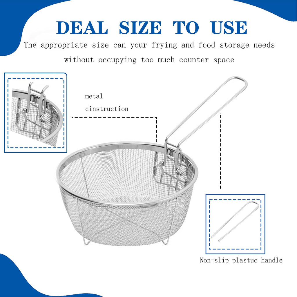 9 Inch Stainless Steel Deep Fry Basket with Handle G2737