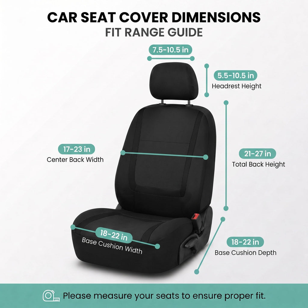 Cloth Car Seat Covers Front Set Black Q66303