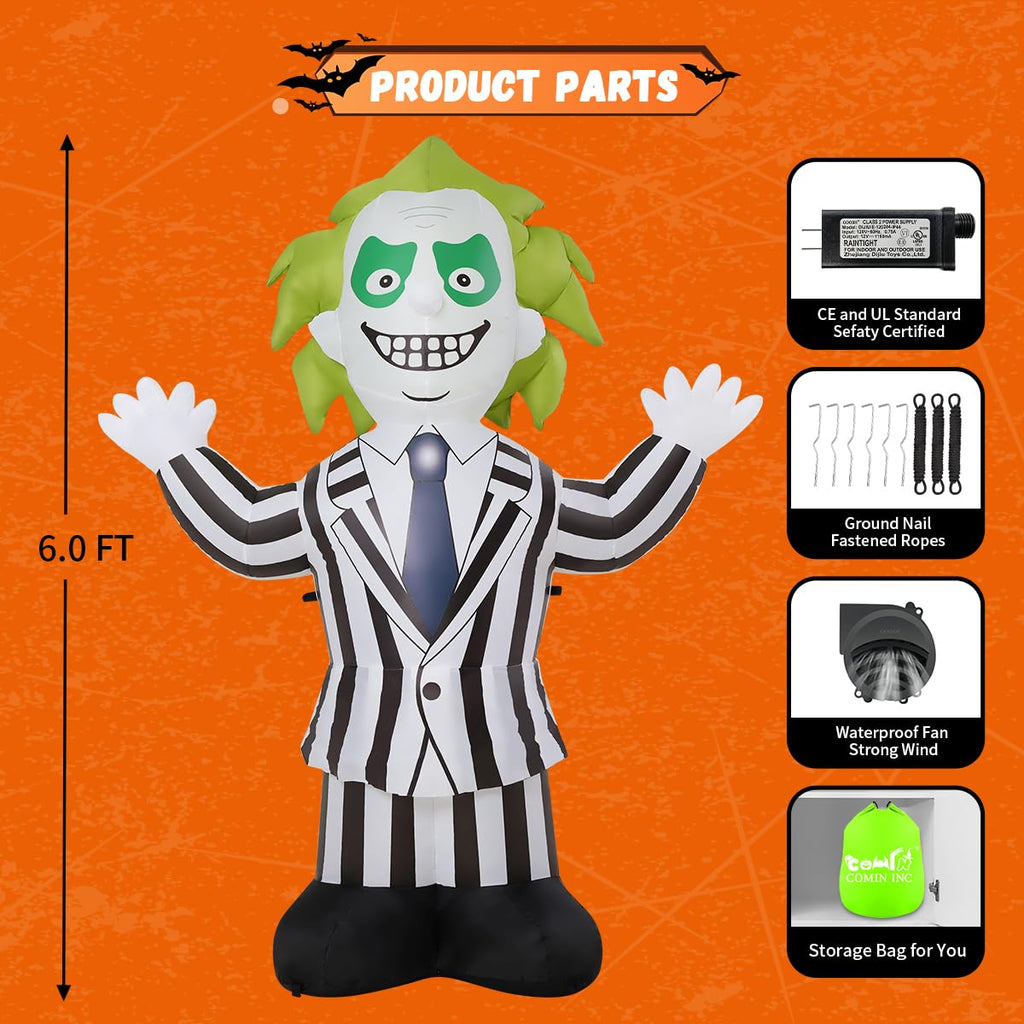 6 FT Halloween Inflatables with Built-in LEDs N47082