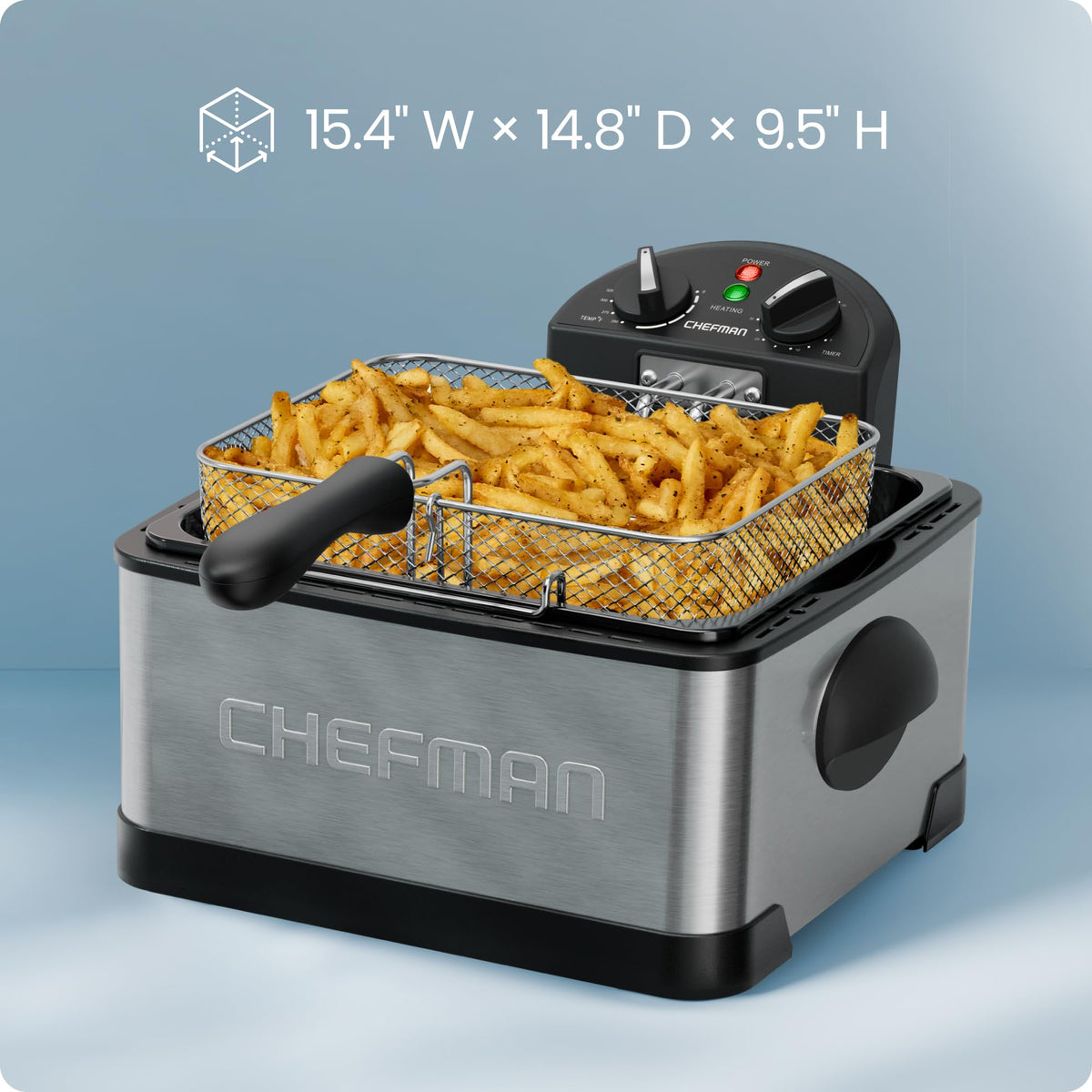 4.5 Liter Stainless Steel Deep Fryer with Basket Strainer C603