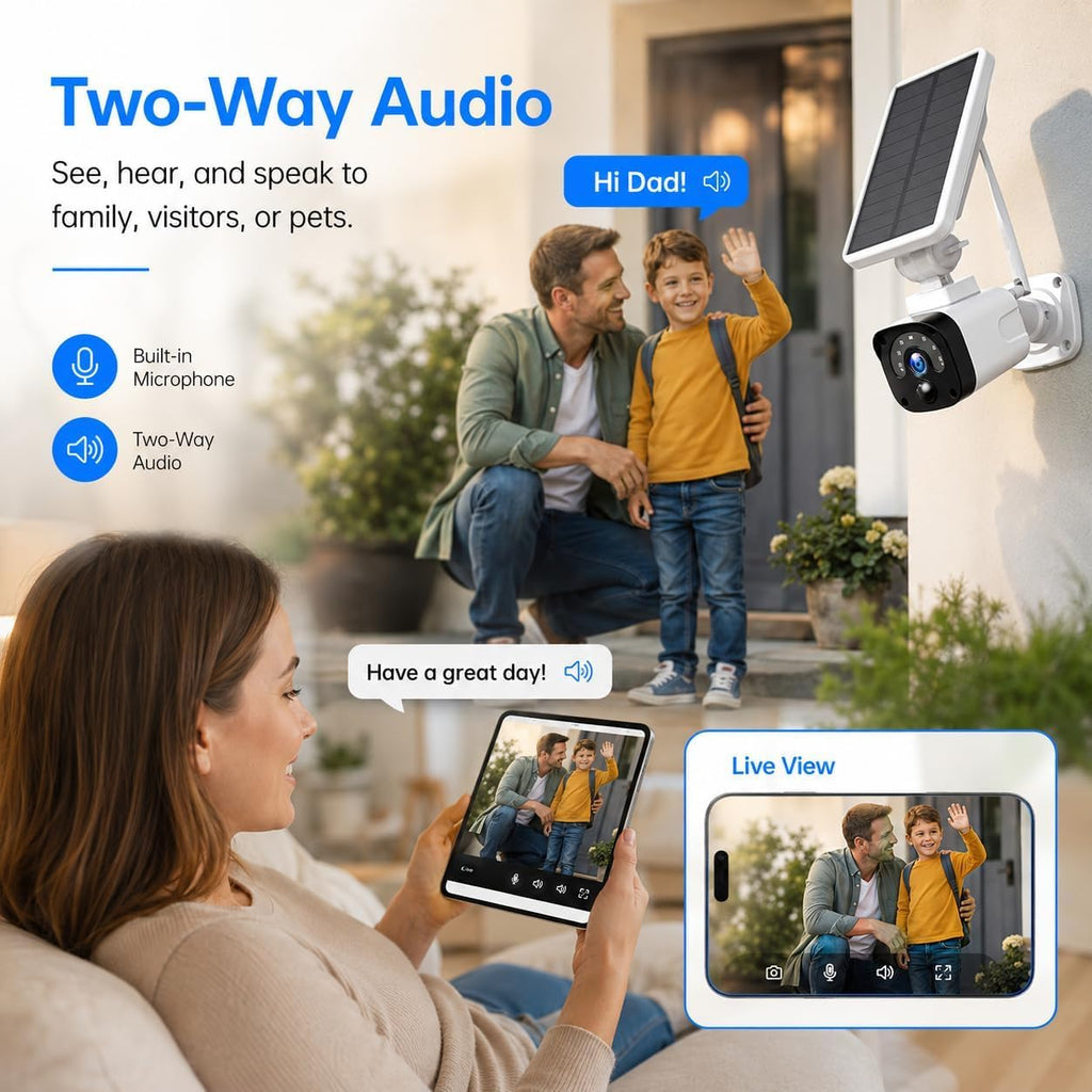 4MP Solar Security Cameras Wireless Outdoor WiFi N81737