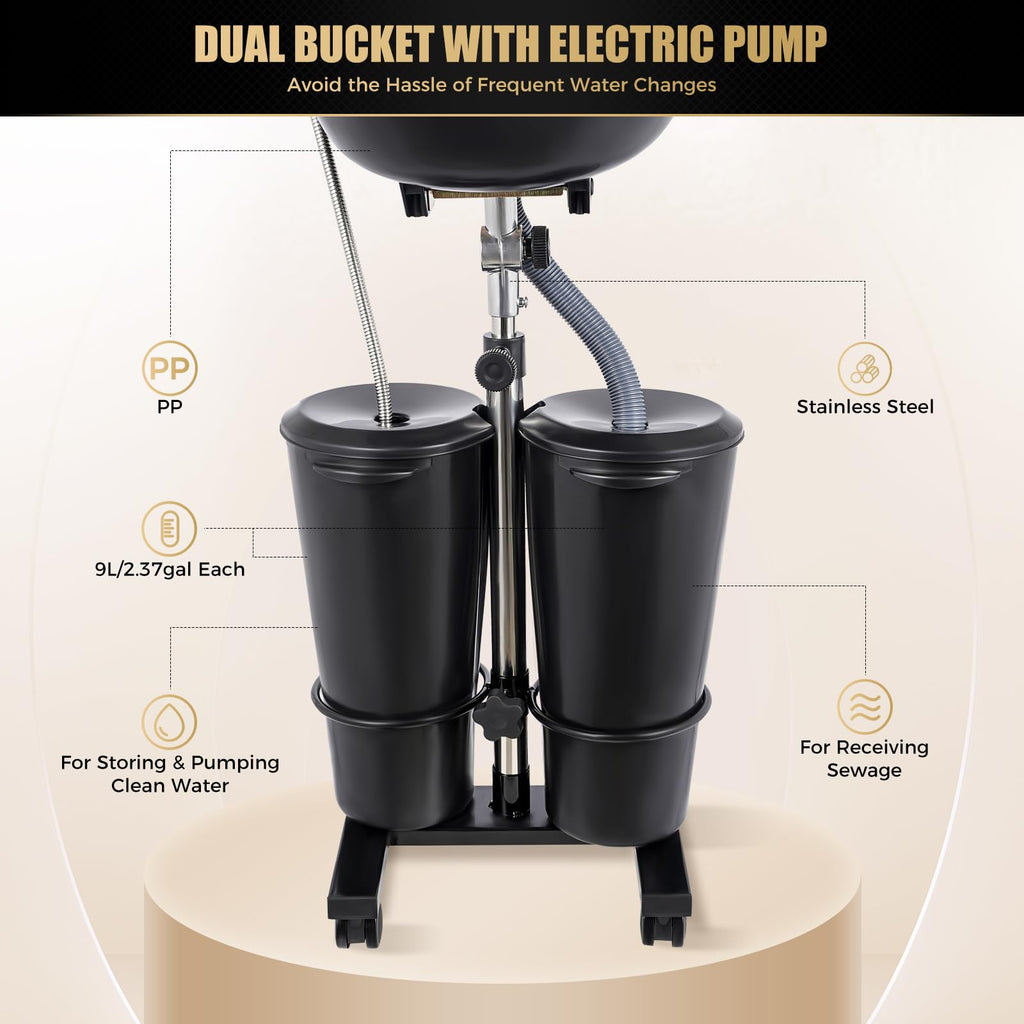 Portable Adjustable Shampoo Bowl with Electric Pump C5027