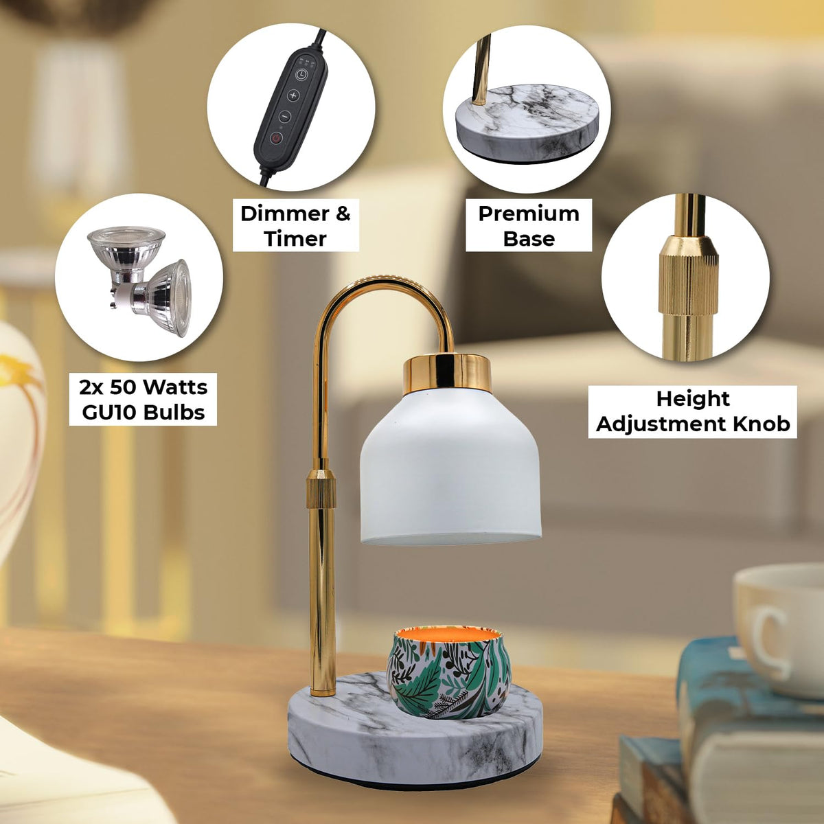 Candle Warmer Lamp with Timer & Dimmer V79134