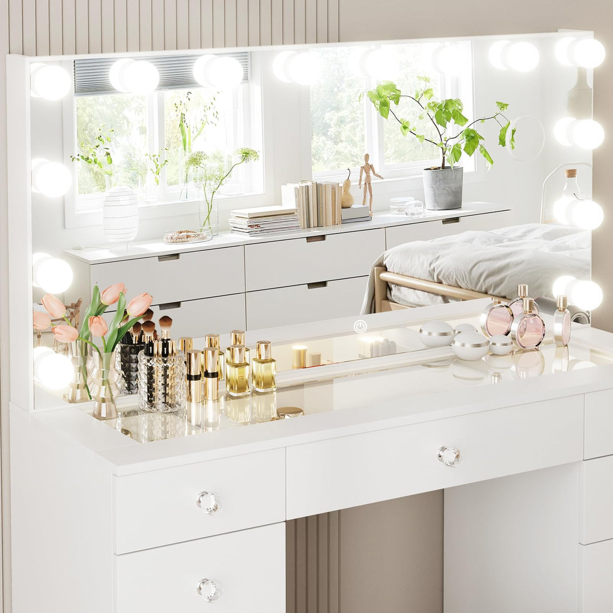 Vanity with Lighted Mirror Y7936