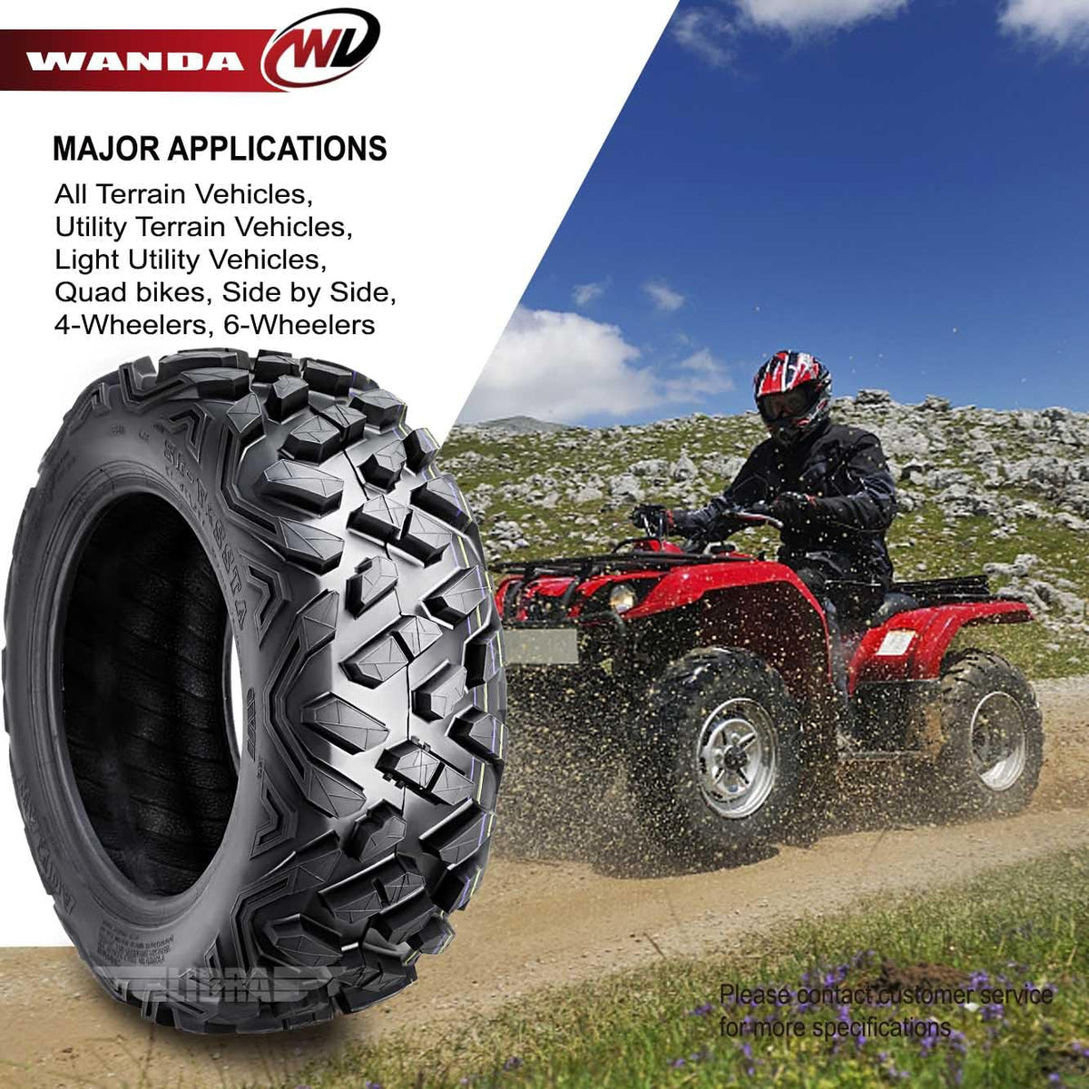 19x7-8 ATV Tires Set 2 B406