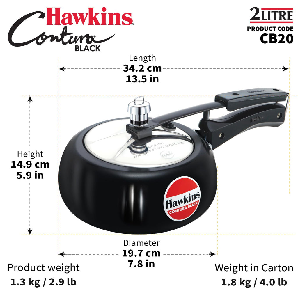 Hard Anodised 2-Liter Pressure Cooker Q628307