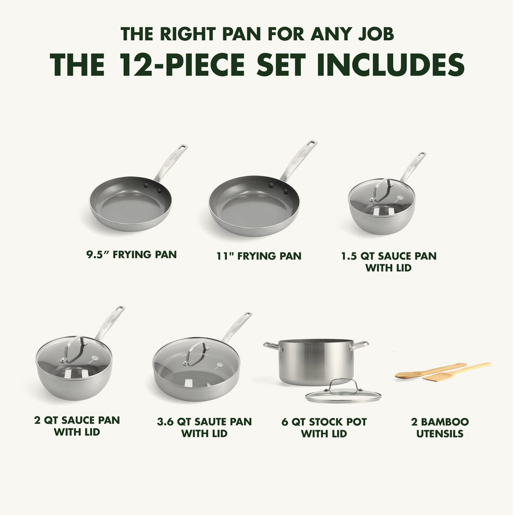 12 Piece Stainless Steel Cookware Set X612