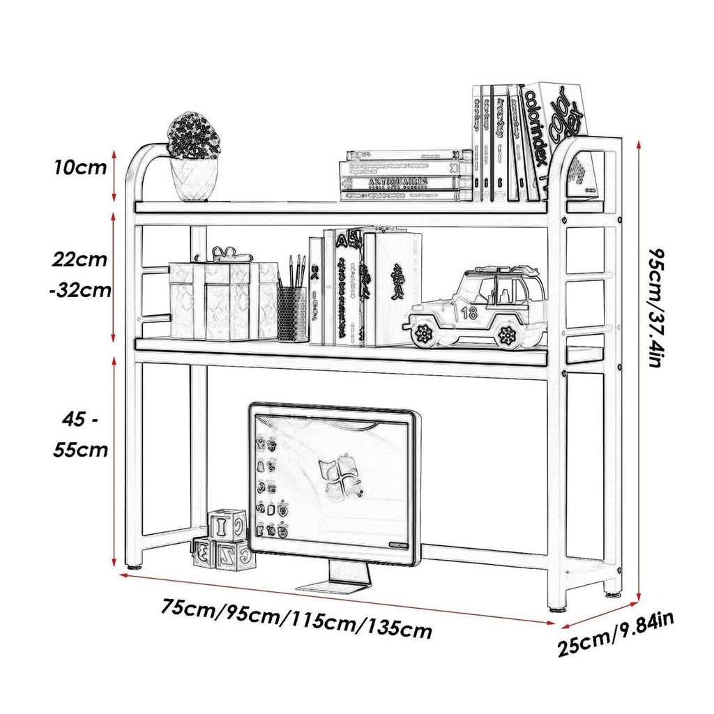 Adjustable Wood and Metal Desktop Bookshelf V832