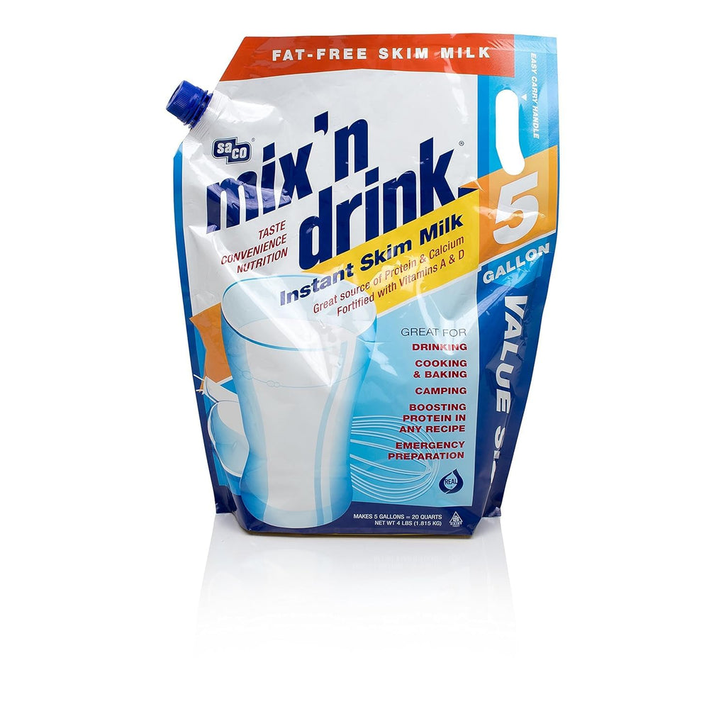 Instant Skim Milk, Fat-Free, High Calcium and Protein, Makes 20 Quarts B375570