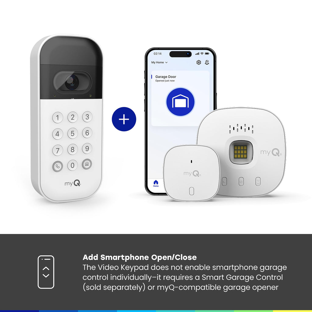 Smart Garage Door Video Keypad with Wide-Angle Camera, White U405