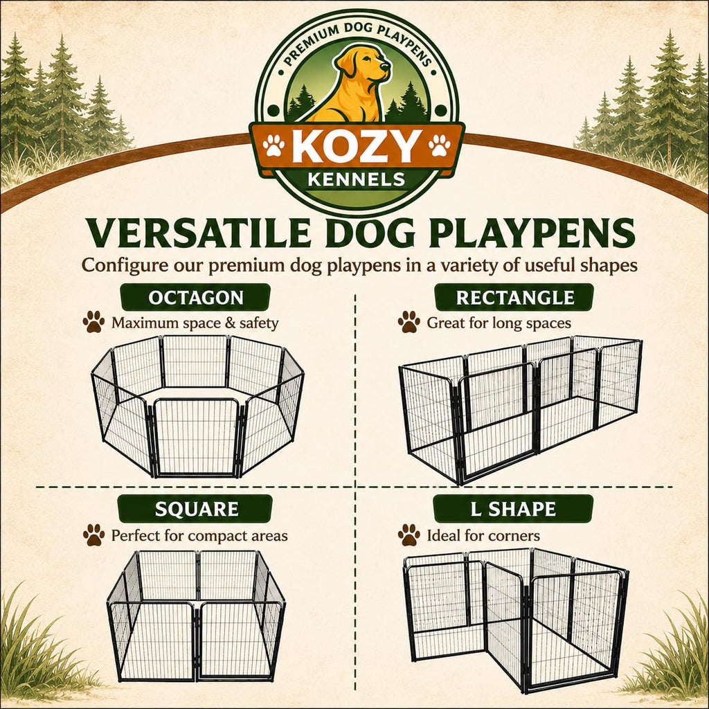 32 inch 16 Panels Heavy Duty Metal Dog Playpen with Gate O4360