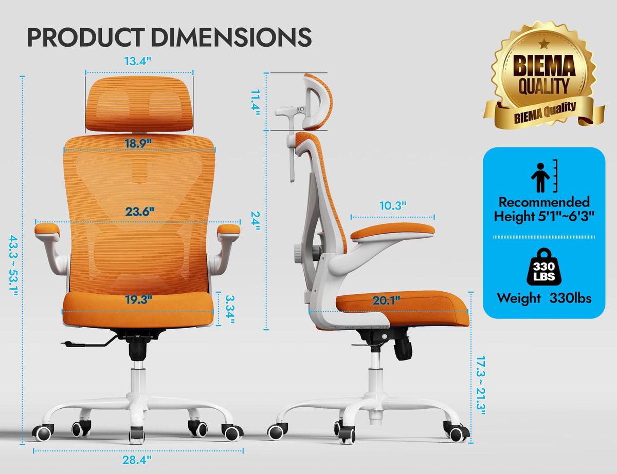 Ergonomic Mesh Office Chair with Headrest Q331