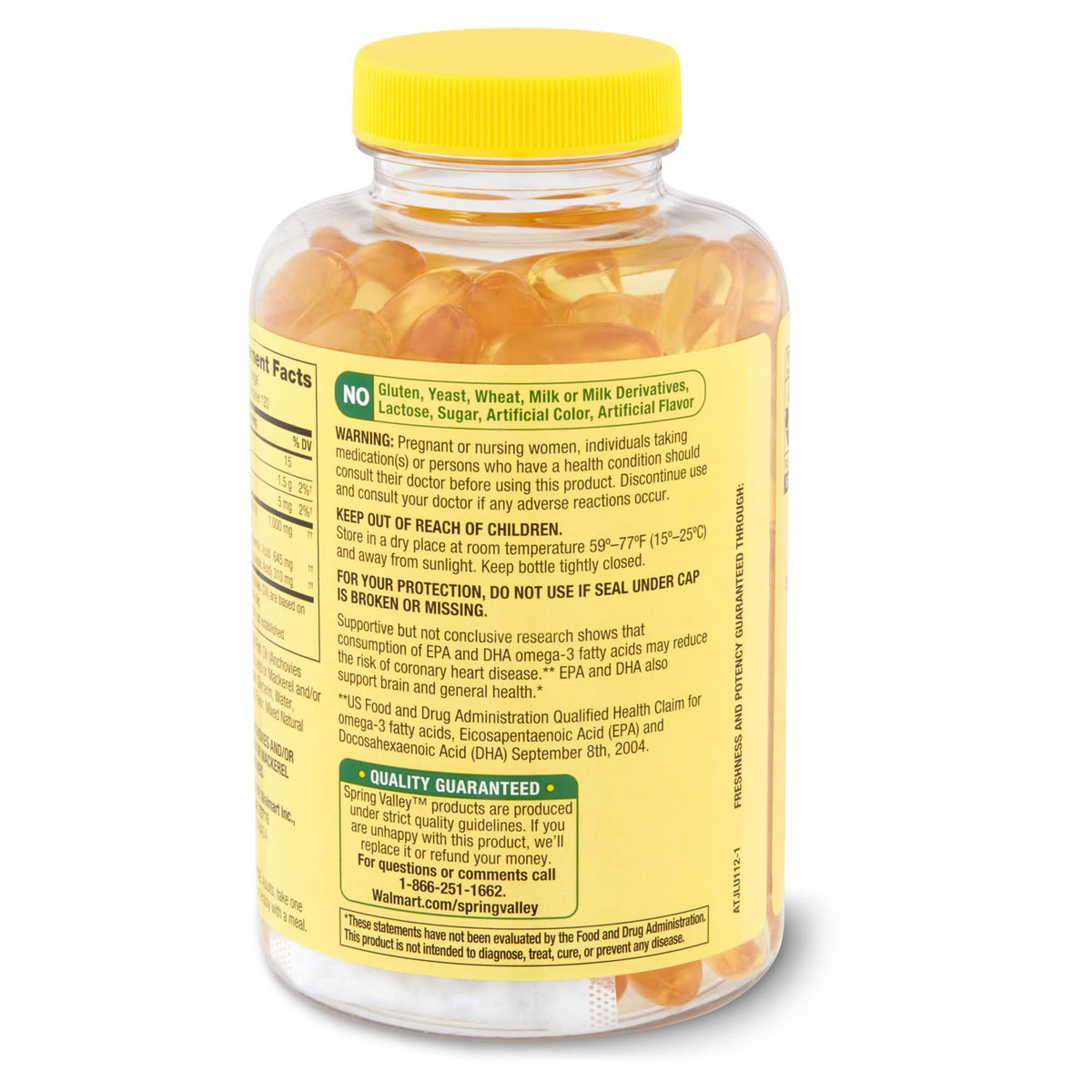 1000 mg Omega-3 Fish Oil Softgels Dietary Supplement N65622