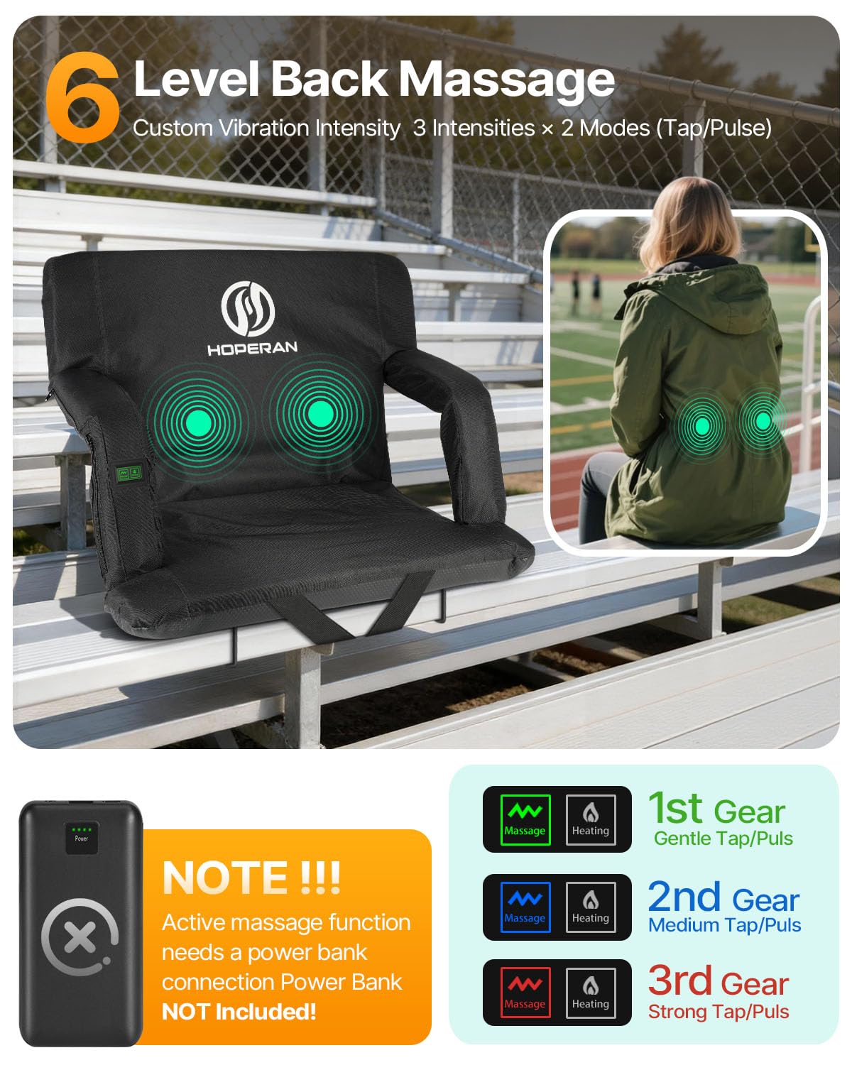 Massage Heated Stadium Seats for Bleachers N2465