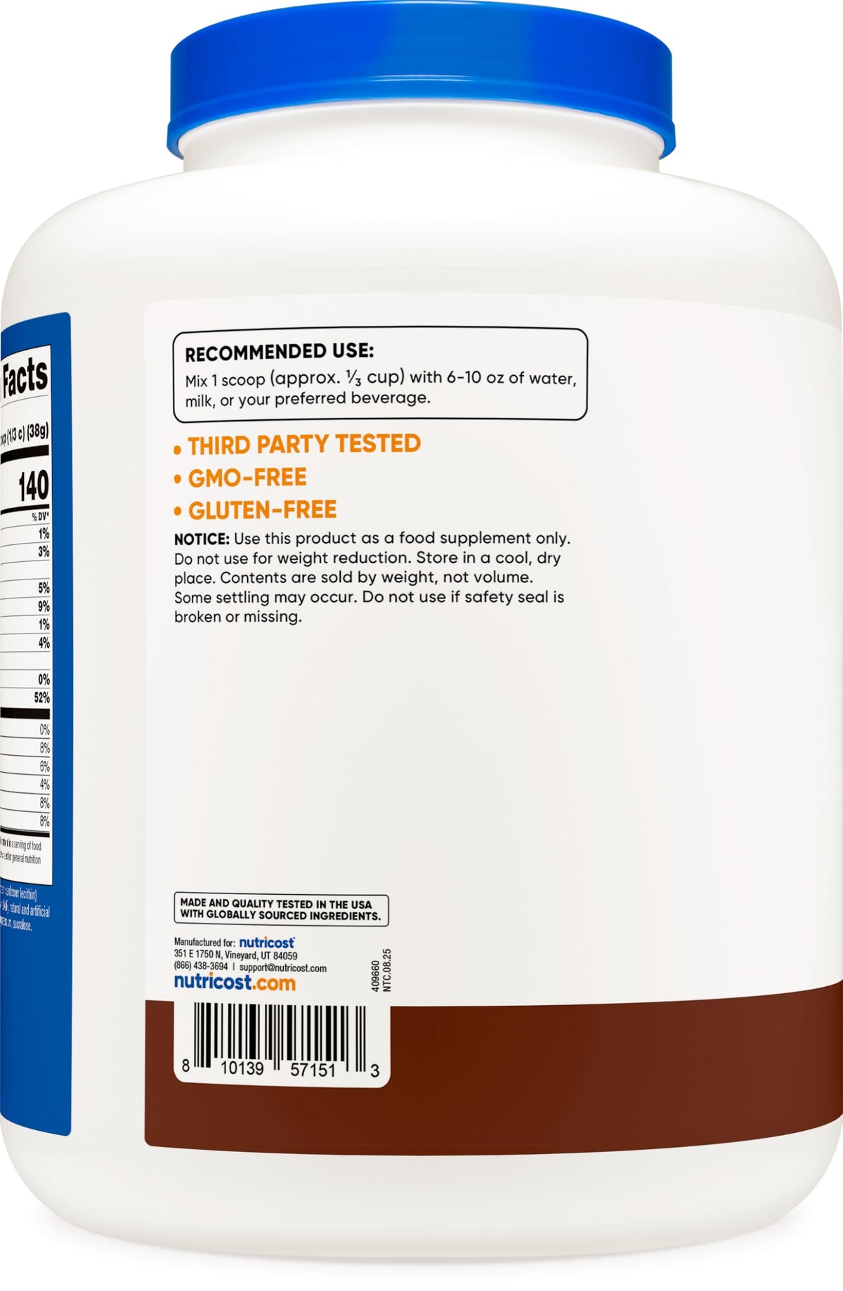 Whey Protein Isolate Powder Milk Chocolate 5LBS U5169