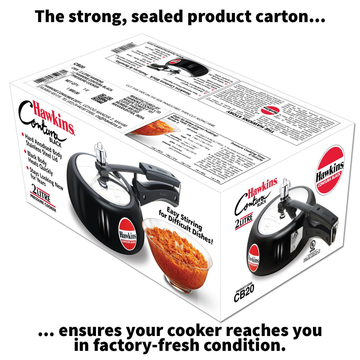 Hard Anodised 2-Liter Pressure Cooker Q628307