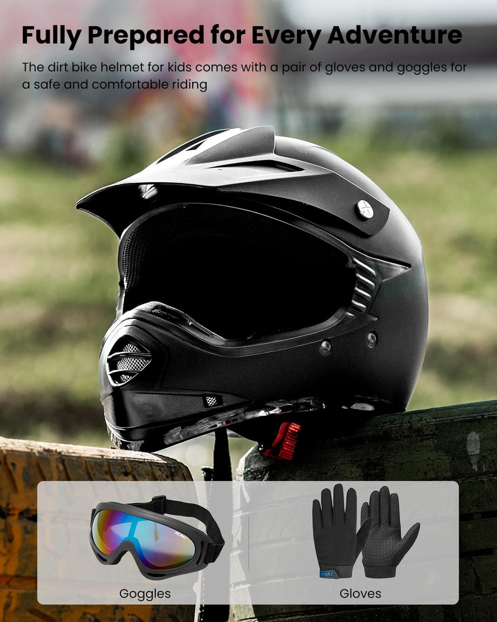 Kids Full-Face Dirt Bike Helmet C877