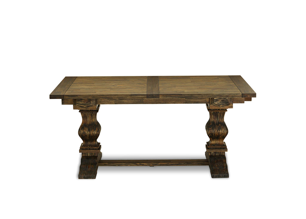 9 Piece Walnut Dining Table Set with 8 Grey Linen Chairs T912
