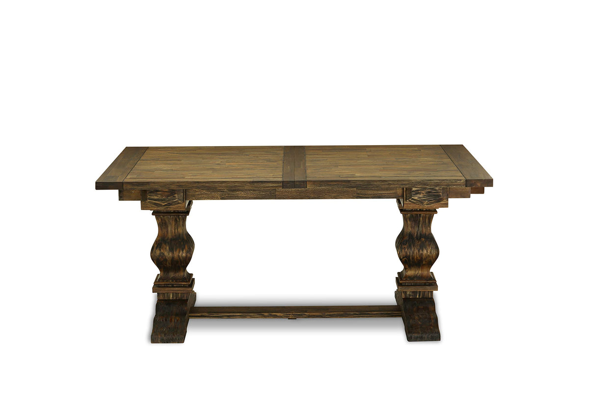 9 Piece Walnut Dining Table Set with 8 Grey Linen Chairs T912