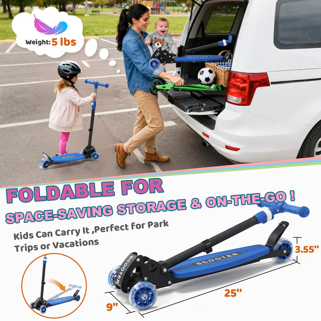 Kids 2-7 Age Light up 3 Wheels Folding Kick Scooter Z936