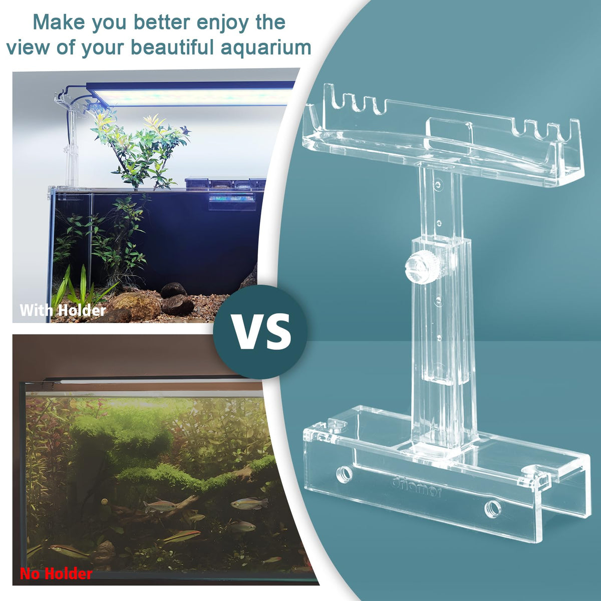 Adjustable Clear Acrylic Aquarium Light Riser Stand 2pcs R9558