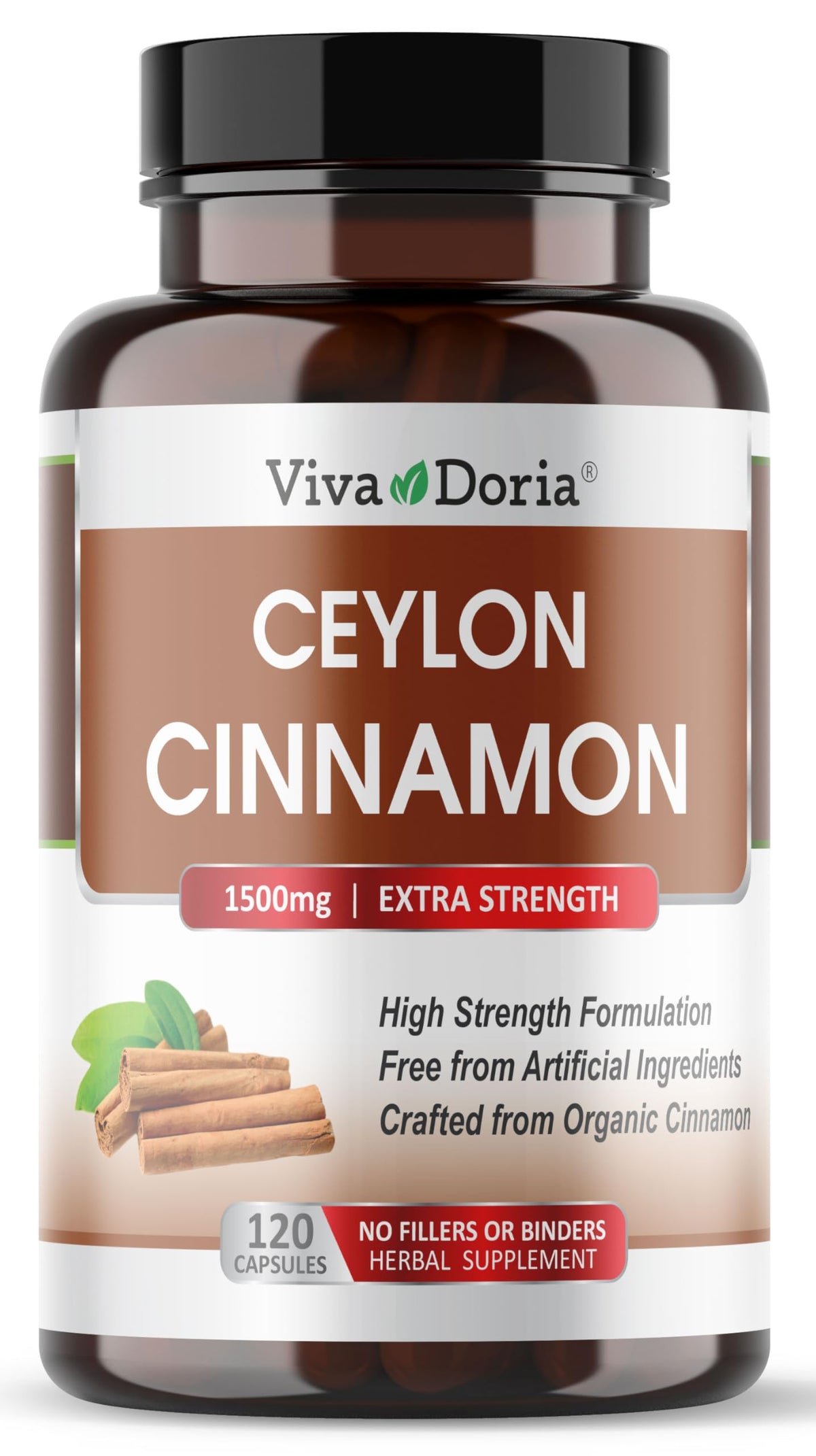 Ceylon Cinnamon 120 Veggie Capsules 1500mg Gelatin Free K56036