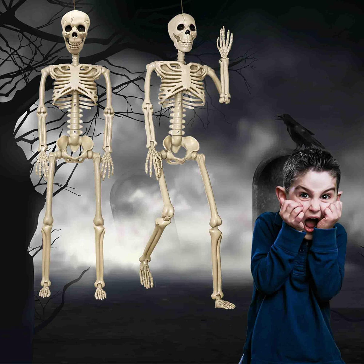 2 Pack 67" Posable Skeleton with Movable Joints T461