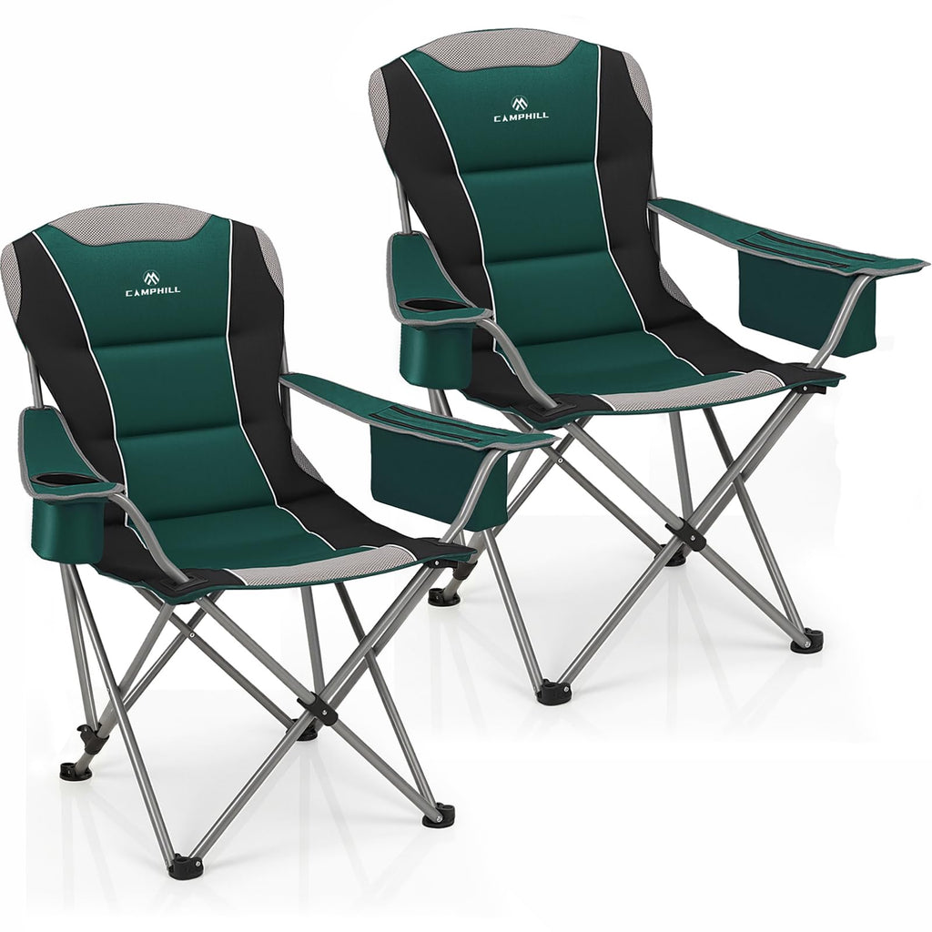 Oversized Folding Camping Chair with Cup Holder, 2 Pack E86424
