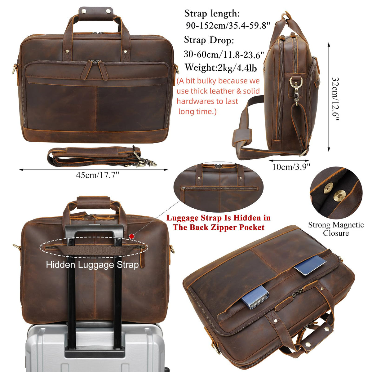 Leather Laptop Briefcase C55520