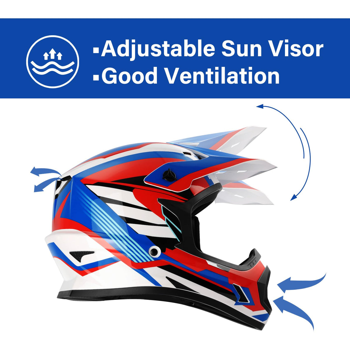 Youth Kids DOT Approved Full Face Motocross Helmet P2714