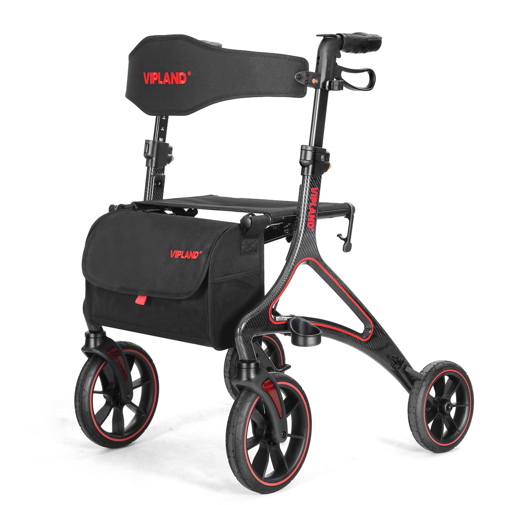 Carbon Fiber Lightweight Walker with Seat and Cane Holder Q8685