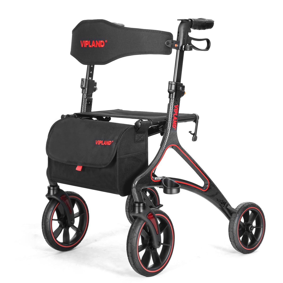 Carbon Fiber Lightweight Walker with Seat and Cane Holder Q8685