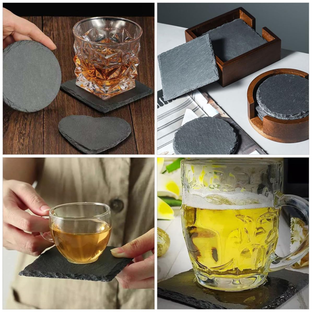 Natural Stone Cup Coaster Set 12pcs A166