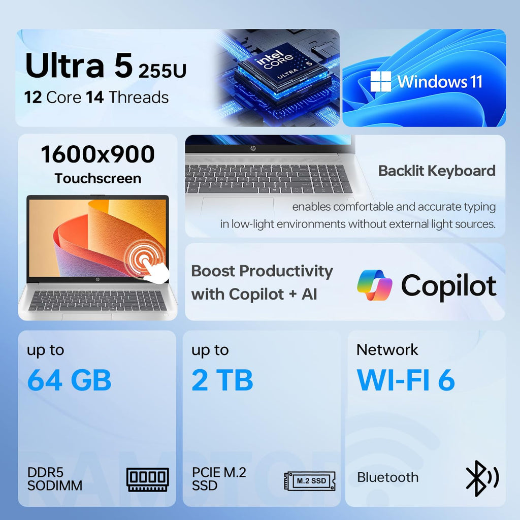 17.3" Touchscreen Laptop, Intel Core Ultra 5, 16GB DDR5 RAM, 1TB SSD E760321
