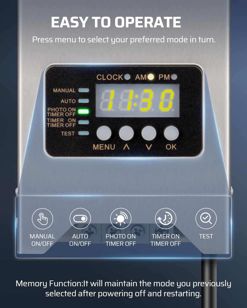 200W Low Voltage Transformer with Photocell Sensor & Timer C343