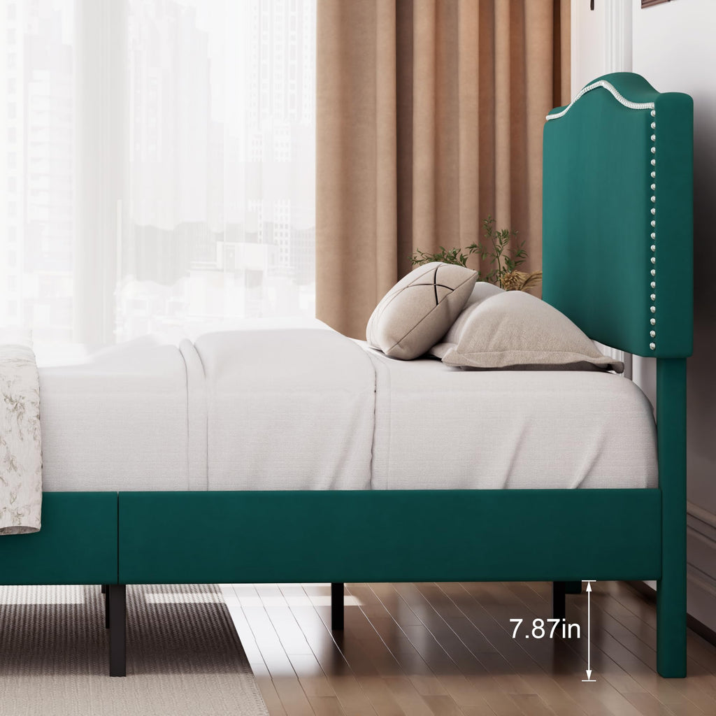 Full Platform Bed Frame with Adjustable Upholstered Headboard Z775759