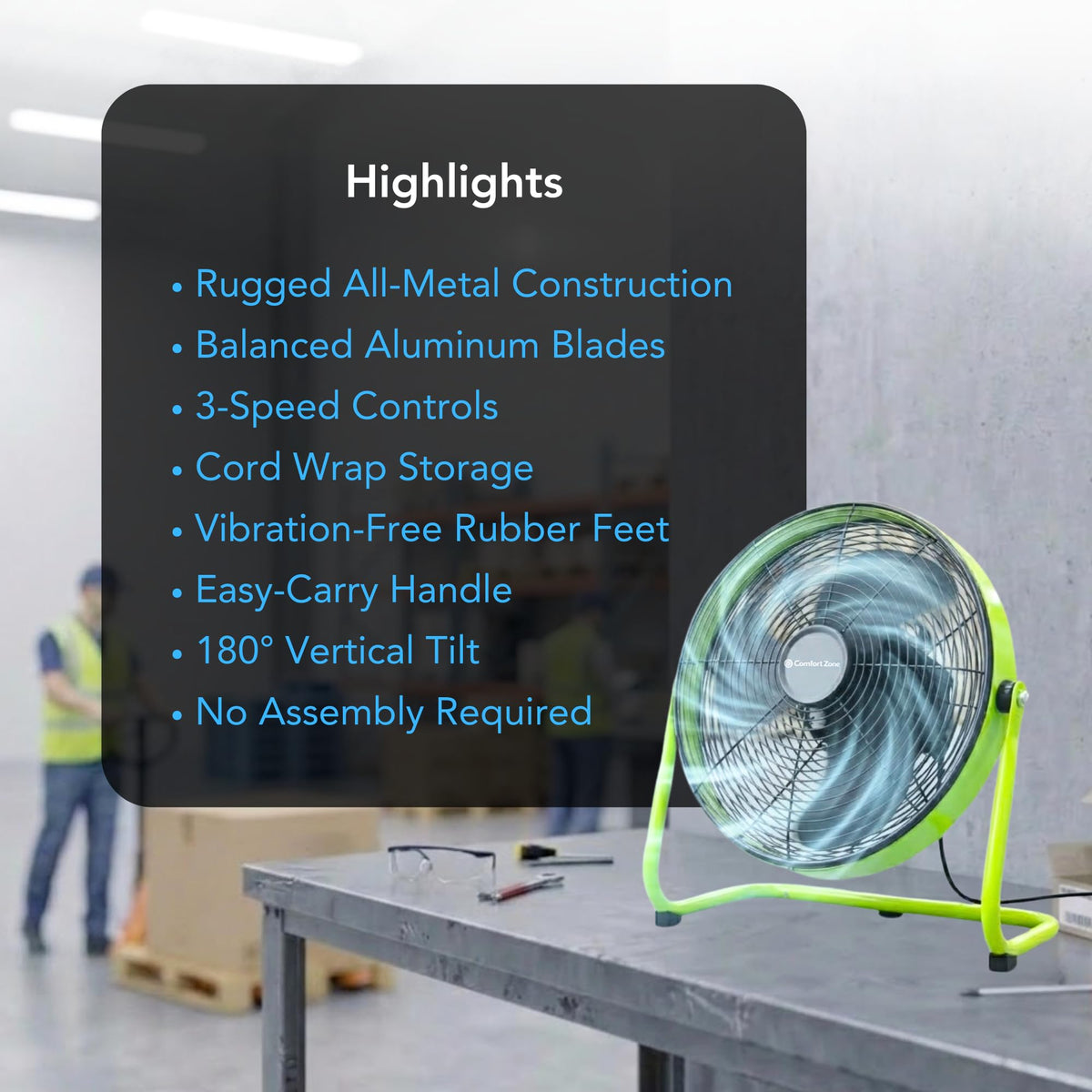 14-Inch High-Velocity Industrial Floor Fan I6332
