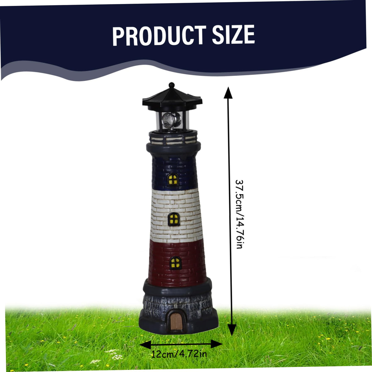 15" Tall Waterproof Resin Lighthouse Lamp with Rotating LED U92231