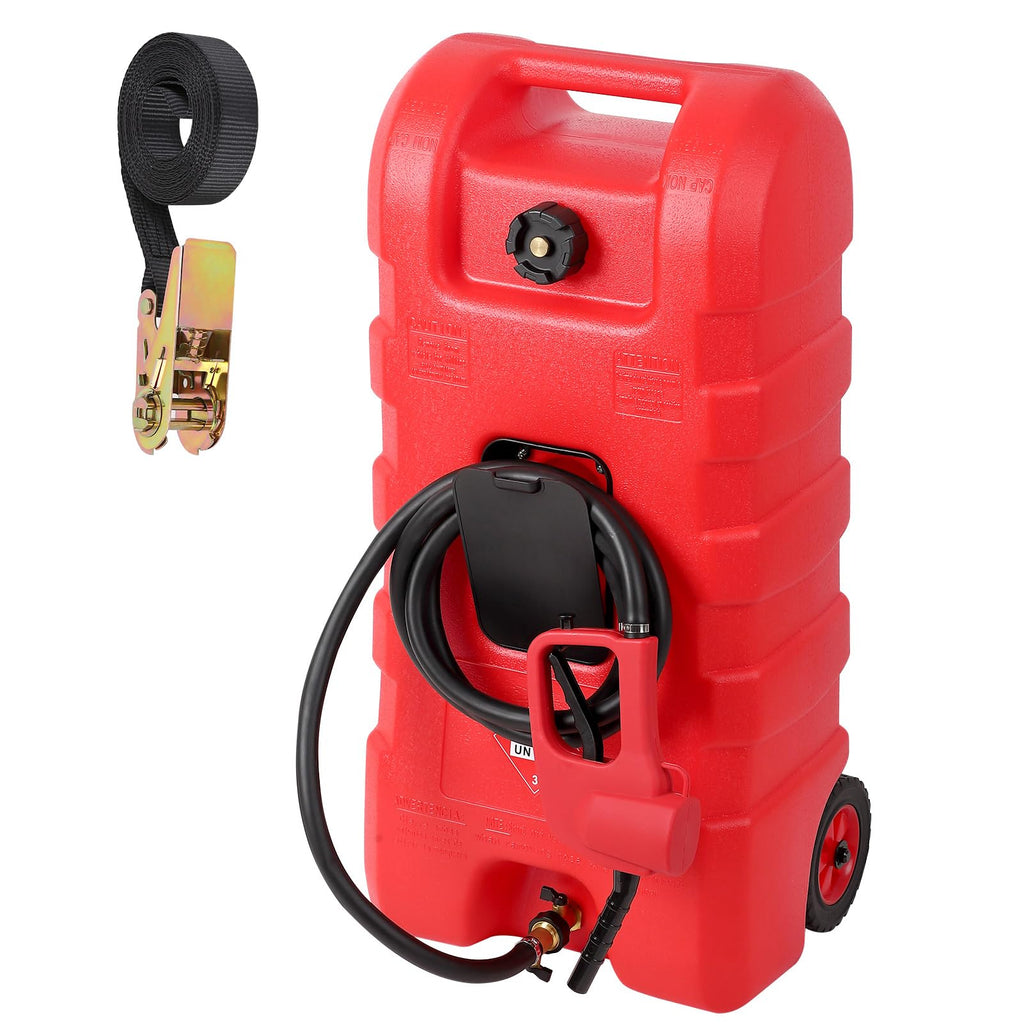 15 Gallon Portable Gas Fuel Tank Container with Pump and Hose T3596